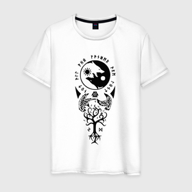 Мужская футболка хлопок с принтом Языческий символизм в Курске, 100% хлопок | прямой крой, круглый вырез горловины, длина до линии бедер, слегка спущенное плечо. | 
