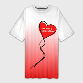 Платье-футболка 3D с принтом Этот мир достоин любви ,  |  | Тематика изображения на принте: 