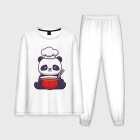Мужская пижама с лонгсливом хлопок с принтом Панда поварёнок в Курске,  |  | Тематика изображения на принте: 
