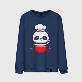 Мужской свитшот хлопок с принтом Панда поварёнок в Курске, 100% хлопок |  | Тематика изображения на принте: 