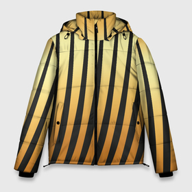 Мужская зимняя куртка 3D с принтом Золотой тигровый в Санкт-Петербурге, верх — 100% полиэстер; подкладка — 100% полиэстер; утеплитель — 100% полиэстер | длина ниже бедра, свободный силуэт Оверсайз. Есть воротник-стойка, отстегивающийся капюшон и ветрозащитная планка. 

Боковые карманы с листочкой на кнопках и внутренний карман на молнии. | 