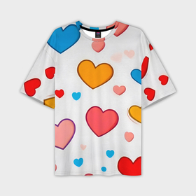 Мужская футболка oversize 3D с принтом Сердца сердечки ,  |  | 