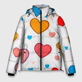 Мужская зимняя куртка 3D с принтом Сердца сердечки в Екатеринбурге, верх — 100% полиэстер; подкладка — 100% полиэстер; утеплитель — 100% полиэстер | длина ниже бедра, свободный силуэт Оверсайз. Есть воротник-стойка, отстегивающийся капюшон и ветрозащитная планка. 

Боковые карманы с листочкой на кнопках и внутренний карман на молнии. | 