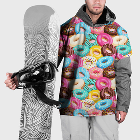 Накидка на куртку 3D с принтом Пончики глазированные в Тюмени, 100% полиэстер |  | Тематика изображения на принте: 