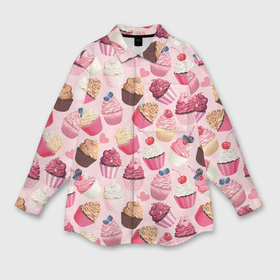 Мужская рубашка oversize 3D с принтом Десерт любви   пирожные в Белгороде,  |  | Тематика изображения на принте: 