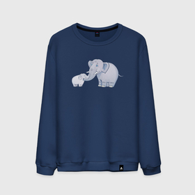 Мужской свитшот хлопок с принтом Слониха со слоненком в Екатеринбурге, 100% хлопок |  | 