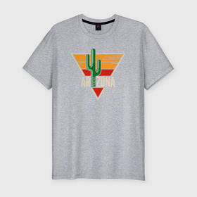 Мужская футболка хлопок Slim с принтом Аризона в Кировске, 92% хлопок, 8% лайкра | приталенный силуэт, круглый вырез ворота, длина до линии бедра, короткий рукав | 