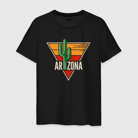Мужская футболка хлопок с принтом Аризона в Кировске, 100% хлопок | прямой крой, круглый вырез горловины, длина до линии бедер, слегка спущенное плечо. | 