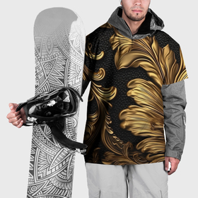 Накидка на куртку 3D с принтом Золотые листья винтажные лепнина в Кировске, 100% полиэстер |  | 