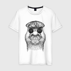 Мужская футболка хлопок с принтом Утка гопник в Новосибирске, 100% хлопок | прямой крой, круглый вырез горловины, длина до линии бедер, слегка спущенное плечо. | Тематика изображения на принте: 
