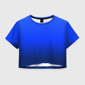 Женская футболка Crop-top 3D с принтом Ультрамарин градиент в Тюмени, 100% полиэстер | круглая горловина, длина футболки до линии талии, рукава с отворотами | 