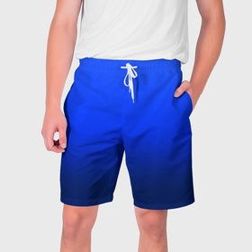 Мужские шорты 3D с принтом Ультрамарин градиент в Тюмени,  полиэстер 100% | прямой крой, два кармана без застежек по бокам. Мягкая трикотажная резинка на поясе, внутри которой широкие завязки. Длина чуть выше колен | 