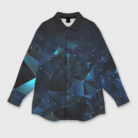 Мужская рубашка oversize 3D с принтом Синие мелкие частицы калейдоскоп в Санкт-Петербурге,  |  | 