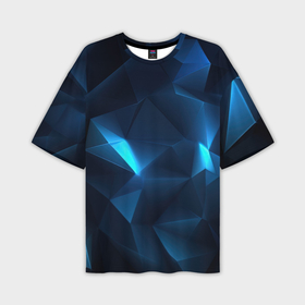 Мужская футболка oversize 3D с принтом Синие частицы калейдоскоп в Санкт-Петербурге,  |  | 