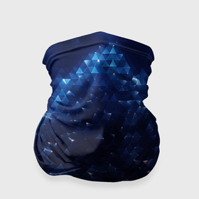 Бандана-труба 3D с принтом Синие мелкие осколки калейдоскоп в Курске, 100% полиэстер, ткань с особыми свойствами — Activecool | плотность 150‒180 г/м2; хорошо тянется, но сохраняет форму | 