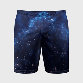 Мужские шорты спортивные с принтом Синие мелкие осколки калейдоскоп ,  |  | 