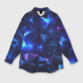 Мужская рубашка oversize 3D с принтом Синие яркие мелкие осколки калейдоскоп в Санкт-Петербурге,  |  | 