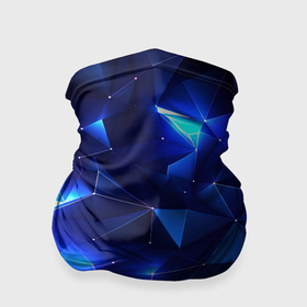 Бандана-труба 3D с принтом Синие яркие мелкие осколки калейдоскоп в Курске, 100% полиэстер, ткань с особыми свойствами — Activecool | плотность 150‒180 г/м2; хорошо тянется, но сохраняет форму | 
