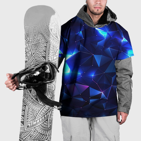Накидка на куртку 3D с принтом Синие яркие мелкие осколки калейдоскоп в Екатеринбурге, 100% полиэстер |  | Тематика изображения на принте: 