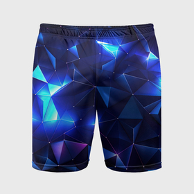 Мужские шорты спортивные с принтом Синие яркие мелкие осколки калейдоскоп ,  |  | 