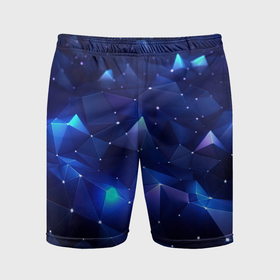 Мужские шорты спортивные с принтом Синие яркие мелкие  осколки калейдоскоп ,  |  | 