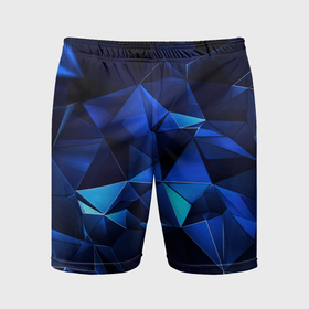 Мужские шорты спортивные с принтом Синие мелкие осколки  калейдоскоп ,  |  | 