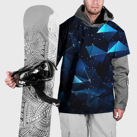 Накидка на куртку 3D с принтом Синие осколки  из  мелких  абстрактных  частиц  калейдоскоп в Новосибирске, 100% полиэстер |  | 