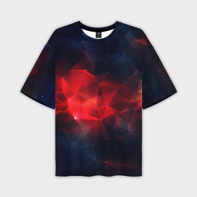 Мужская футболка oversize 3D с принтом Синие  осколки  из  мелких  абстрактных  частиц  калейдоскоп в Санкт-Петербурге,  |  | 