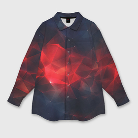Мужская рубашка oversize 3D с принтом Синие  осколки  из  мелких  абстрактных  частиц  калейдоскоп в Санкт-Петербурге,  |  | 
