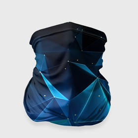 Бандана-труба 3D с принтом Синие осколки из мелких абстрактных  частиц в стиле калейдоскопа в Санкт-Петербурге, 100% полиэстер, ткань с особыми свойствами — Activecool | плотность 150‒180 г/м2; хорошо тянется, но сохраняет форму | 