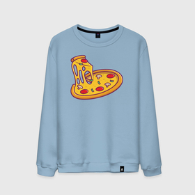 Мужской свитшот хлопок с принтом Сырная пицца в Курске, 100% хлопок |  | 