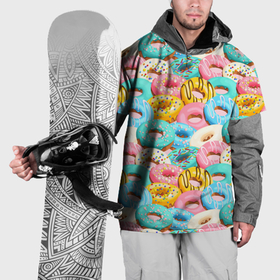 Накидка на куртку 3D с принтом Глазурные пончики , 100% полиэстер |  | Тематика изображения на принте: 