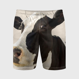 Мужские шорты спортивные с принтом Настоящая корова в Петрозаводске,  |  | 