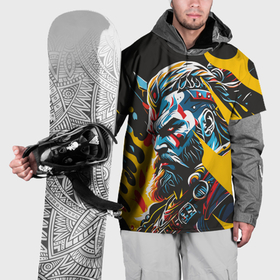 Накидка на куртку 3D с принтом Портрет мужественного викинга в Тюмени, 100% полиэстер |  | Тематика изображения на принте: 