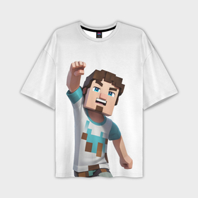 Мужская футболка oversize 3D с принтом Майнкрафт Стив с кулаком в Тюмени,  |  | 