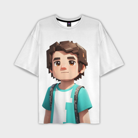 Мужская футболка oversize 3D с принтом Майнкрафт мальчик Стив в Тюмени,  |  | 