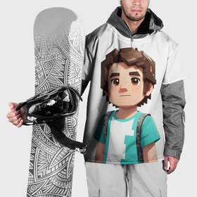 Накидка на куртку 3D с принтом Майнкрафт мальчик Стив в Курске, 100% полиэстер |  | 