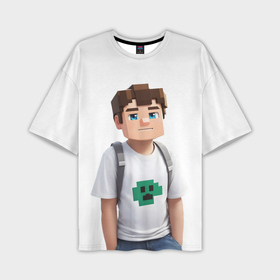 Мужская футболка oversize 3D с принтом Майнкрафт Стив  парень Стив в Тюмени,  |  | 