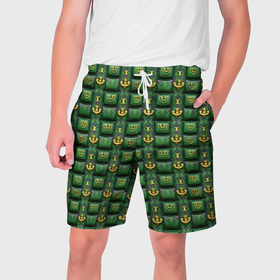 Мужские шорты 3D с принтом Зеленый абстрактный паттерн в Санкт-Петербурге,  полиэстер 100% | прямой крой, два кармана без застежек по бокам. Мягкая трикотажная резинка на поясе, внутри которой широкие завязки. Длина чуть выше колен | 