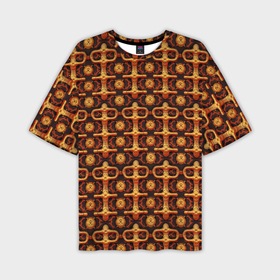 Мужская футболка oversize 3D с принтом Оранжевый деревянный абстрактный паттерн в Тюмени,  |  | 