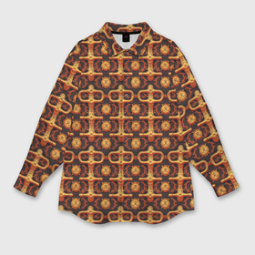 Мужская рубашка oversize 3D с принтом Оранжевый деревянный абстрактный паттерн в Тюмени,  |  | 