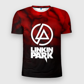 Мужская футболка 3D Slim с принтом Linkin park strom честер в Тюмени, 100% полиэстер с улучшенными характеристиками | приталенный силуэт, круглая горловина, широкие плечи, сужается к линии бедра | Тематика изображения на принте: 