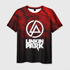 Мужская футболка 3D с принтом Linkin park strom честер в Тюмени, 100% полиэфир | прямой крой, круглый вырез горловины, длина до линии бедер | Тематика изображения на принте: 
