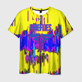 Мужская футболка 3D с принтом The last of us неоновый стиль в Кировске, 100% полиэфир | прямой крой, круглый вырез горловины, длина до линии бедер | 