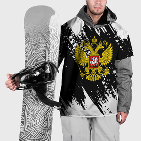 Накидка на куртку 3D с принтом Герб рф краски штрихи в Тюмени, 100% полиэстер |  | Тематика изображения на принте: 