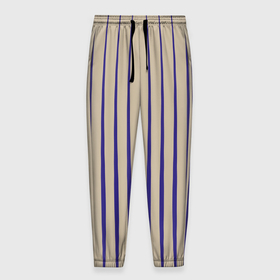 Мужские брюки 3D с принтом Синие вертикальные линии в Белгороде, 100% полиэстер | манжеты по низу, эластичный пояс регулируется шнурком, по бокам два кармана без застежек, внутренняя часть кармана из мелкой сетки | 