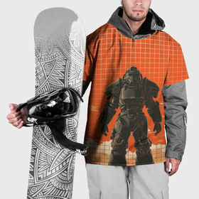 Накидка на куртку 3D с принтом Воин в броне Братства Стали , 100% полиэстер |  | 