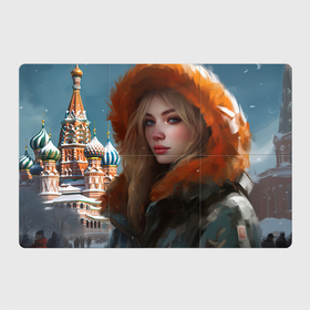 Магнитный плакат 3Х2 с принтом Русская  девушка в стиле аниме Москва в Тюмени, Полимерный материал с магнитным слоем | 6 деталей размером 9*9 см | 