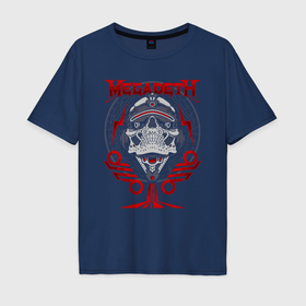 Мужская футболка хлопок Oversize с принтом Megadeth rock в Белгороде, 100% хлопок | свободный крой, круглый ворот, “спинка” длиннее передней части | 