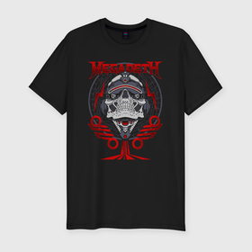 Мужская футболка хлопок Slim с принтом Megadeth rock , 92% хлопок, 8% лайкра | приталенный силуэт, круглый вырез ворота, длина до линии бедра, короткий рукав | Тематика изображения на принте: 